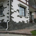 отделка фасада дома камнем и штукатуркой фото 1