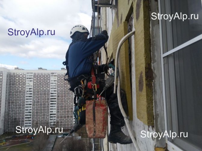 Утепление стен фасада панельного дома