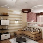 зонирование обоями однокомнатной квартиры фото, фото 14